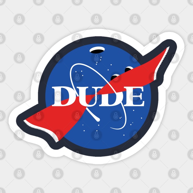 Dude space agency parody Sticker by ntesign